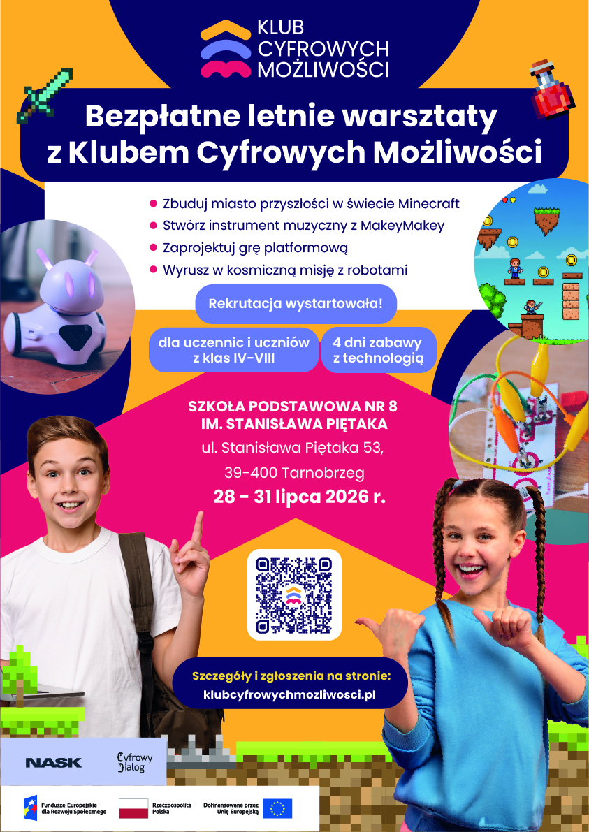 Wakacje 2026 z Klubem Cyfrowych Możliwości – trwa rekrutacja